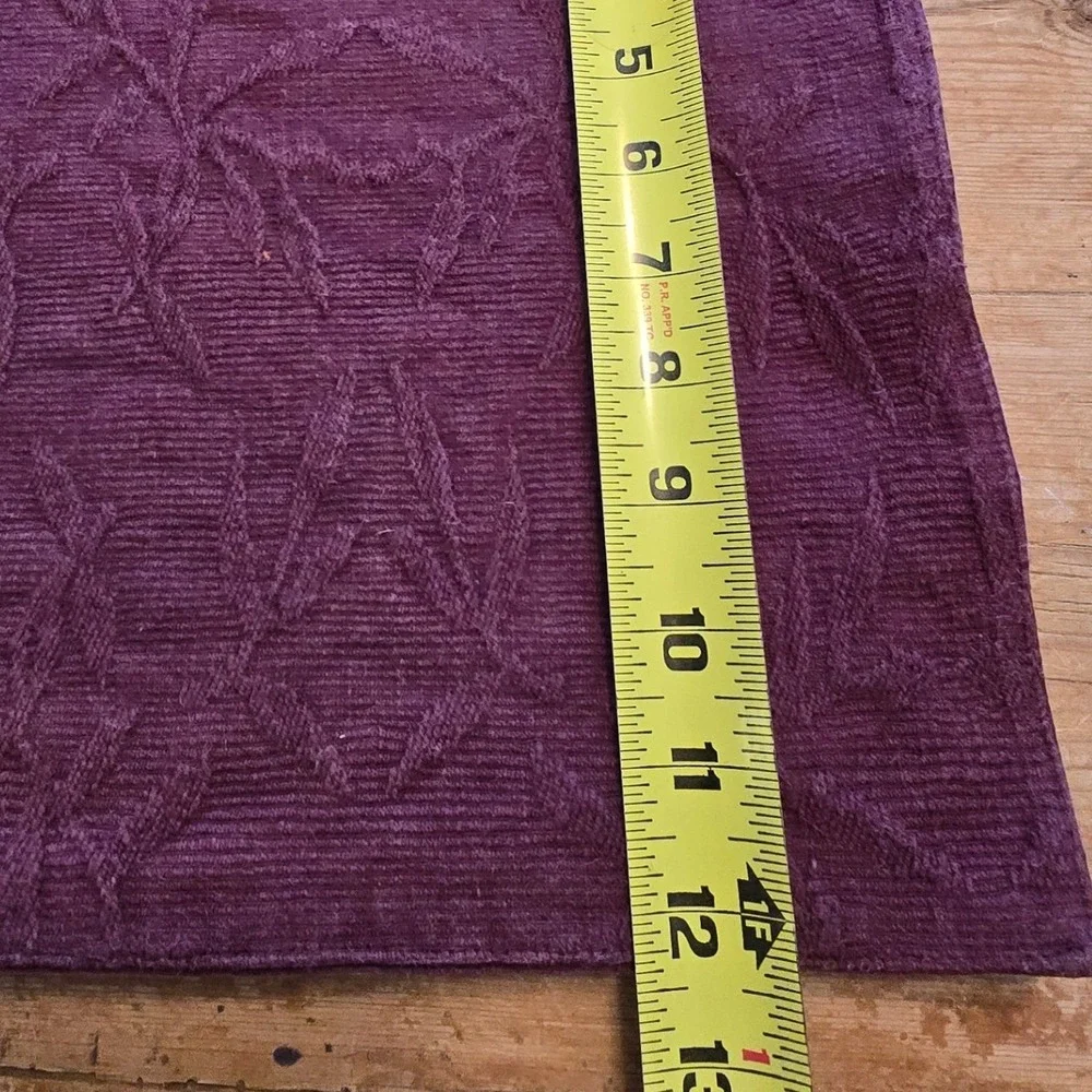 Vintage Textured Placemats Set of 4 Purple Burgundy Leaf Pattern Table Decor